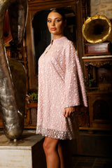 Sophia Pink Floral Embellished Caftan Dress