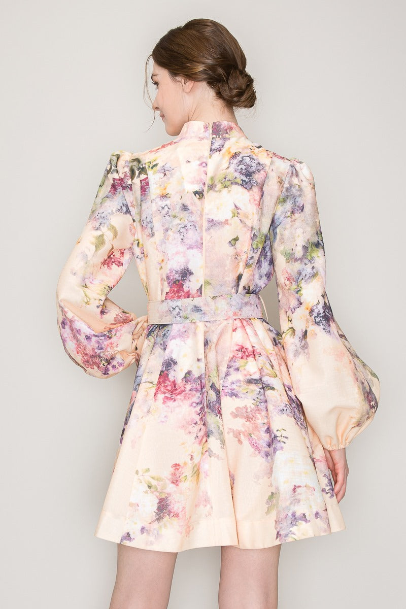 Camille Floral Print Mini Dress