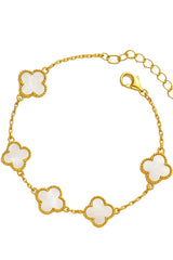 White Clover 18K Gold Bracelet