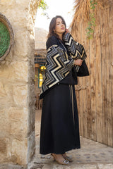Yakout Black Abaya Kimono