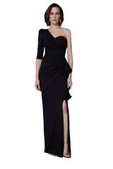 Akasha One Sleeve Black Gown