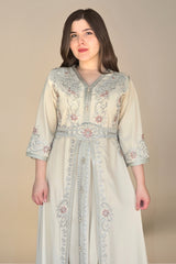 Aya Floral Embroidery Caftan
