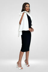 Sheila Black White Bow Detail Midi Dress
