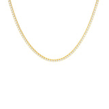 Tennis Chain 925 Sterling Silver 14k Gold Cubic Zirconia Necklace