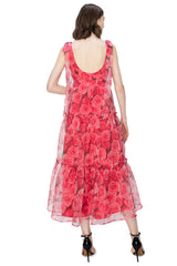 Cassia Red Floral Print Dress