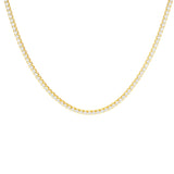 Tennis Chain 925 Sterling Silver 14k Gold Cubic Zirconia Necklace