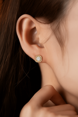 Pave Double Halo Earrings