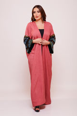Gianna Linen Sequin Sleeves Abaya