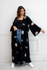 Evil Eye & Hamsa Hand Kimono Abaya
