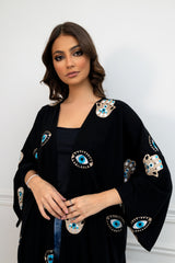 Evil Eye & Hamsa Hand Kimono Abaya