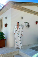 Evil Eye & Hamsa Hand White Kimono