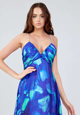 Francesca Blue Green Printed Maxi Dress