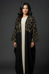 Harf Black Abaya Kimono