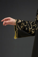 Harf Black Abaya Kimono