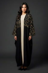 Harf Black Abaya Kimono