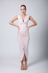 Kimmi Rhinestone Powder Pink Dress