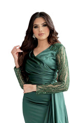 Marcia Green Long Sleeves Gown