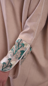 Nala Beige Linen Abaya Kimono