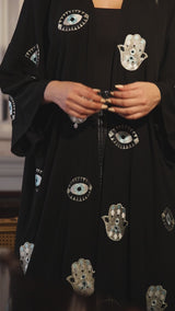 Evil Eye & Hamsa Hand Kimono Abaya