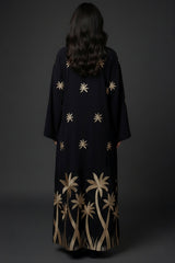 Sahara Pam Tree Embroidered Abaya Kimono
