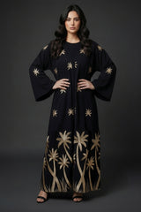Sahara Pam Tree Embroidered Abaya Kimono