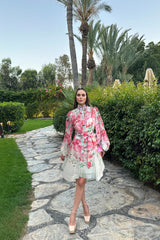 Seba Pink Floral Print Mini Dress