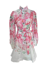 Seba Pink Floral Print Mini Dress