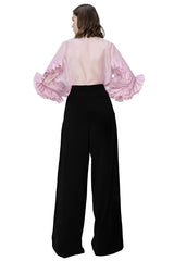 Shauna Orchid Pink Ruffled Sleeves Top