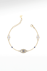 Evil Eyes CZ Stones 925 Sterling Silver Bracelet