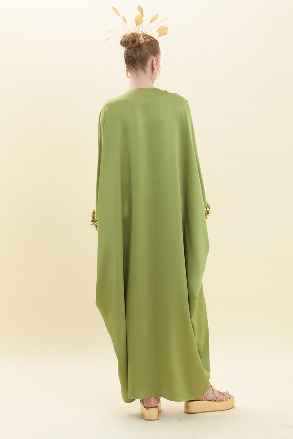 Savannah Chartreuse Green Caftan Dress