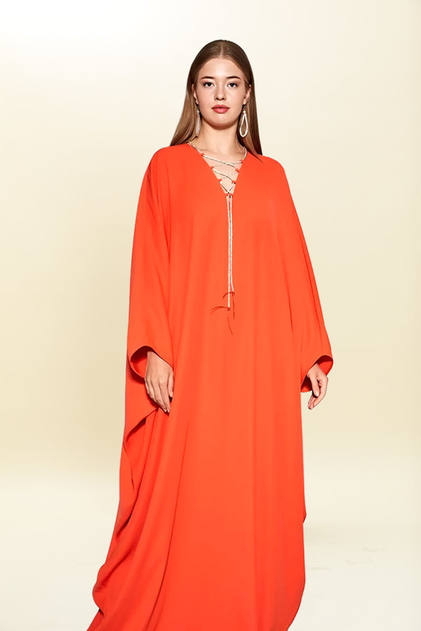Dareen Orange Caftan Dress