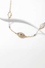 Evil Eyes CZ Stones 925 Sterling Silver Bracelet