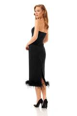 Audrey Black Feather Dress