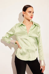 Carmen Sage Green Sparkly Shirt