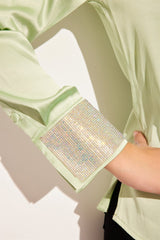 Carmen Sage Green Sparkly Shirt