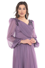 Cynthia Mauve Midi Dress