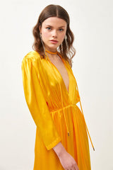 Leia Yellow Midi Dress