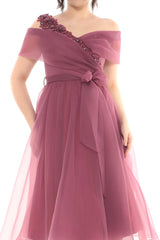 Florence Mauve Rose Midi Dress