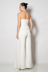 Leyana White Two Piece Top Trouser Set