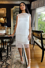 Gigi White Fringe Dress