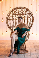 Olivia Emerald Green Midi Dress