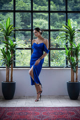 Olivia Royal Blue Midi Dress