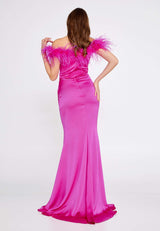 Renée Hot Pink Feather Dress