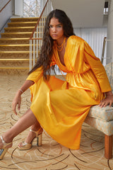 Leia Yellow Midi Dress