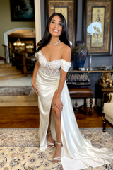 Valentina White Lace Corset Gown