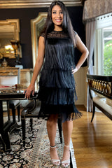 Gigi Black Fringe Dress