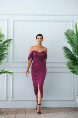 Olivia Plum Midi Dress