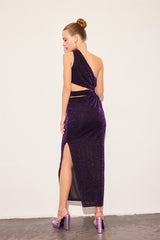 Erika Purple Shimmery Midi Dress