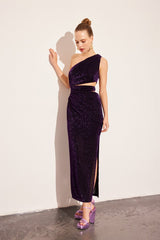 Erika Purple Shimmery Midi Dress