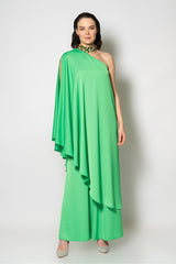 Solange Green Kaftan Jumpsuit